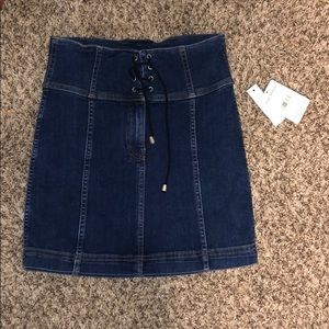 Free People Jean Skirt